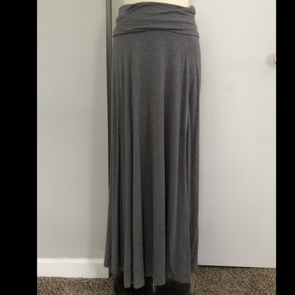 Heathered Gray Fold-over Waist M Gap Maxi